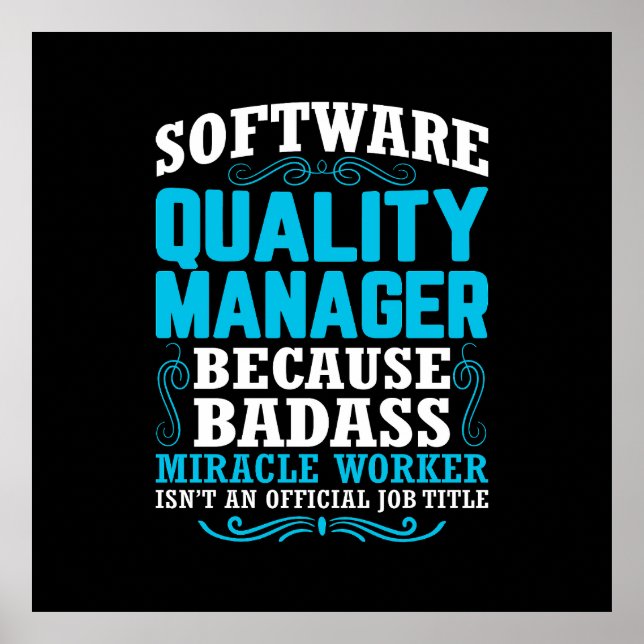 Citat för Funny Software Quality Manager Poster (Framsidan)