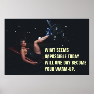 Citat för "Girl Workout Motivational Gym" Poster