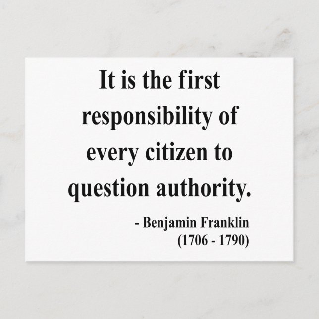 Citat från Ben Franklin 3a Vykort (Framsida)