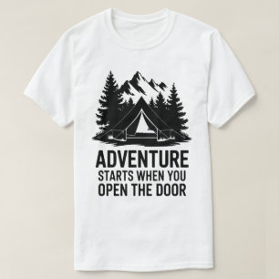 Citat från Camping Life Forest Tält Door Äventyr T Shirt