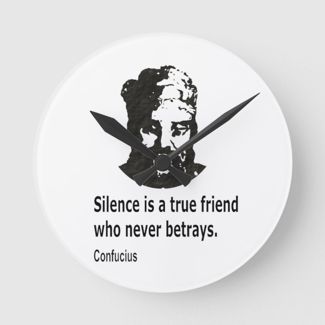 Citat från Confucius Rund Klocka (Framsida)