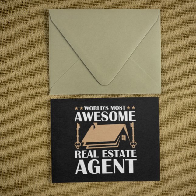 Citat från Fantastisk Real Gods Agent Vykort (awesome real estate agent postcard)