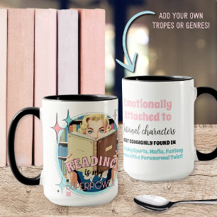 Citat från Funny Fiction Romantik Bok Älskare Mugg