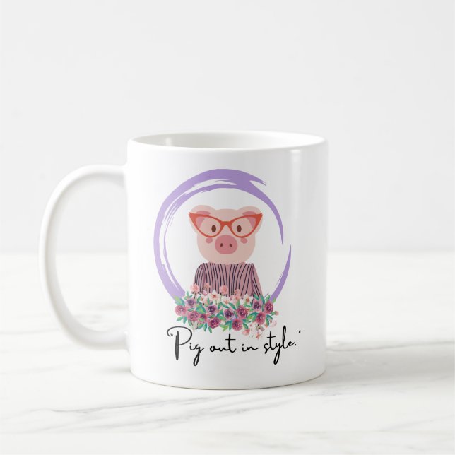 citat från gris - gris i stil kaffemugg (Vänster)