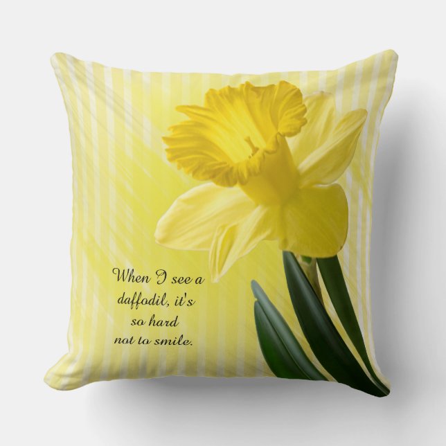 Citat från Gult Vår Daffodil Bild Kudde (Framsida)