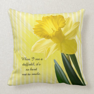 Citat från Gult Vår Daffodil Bild Kudde