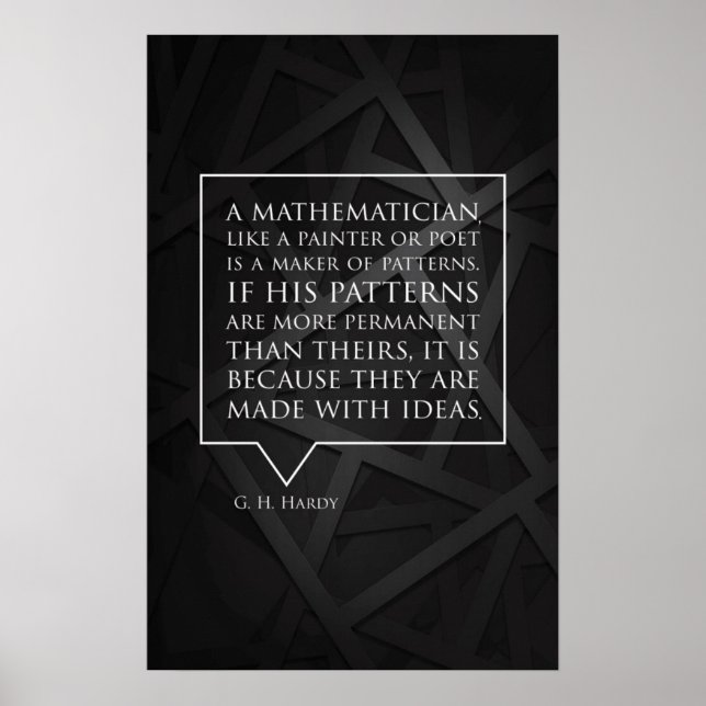 Citat från Hardy - Math Poster (Framsidan)