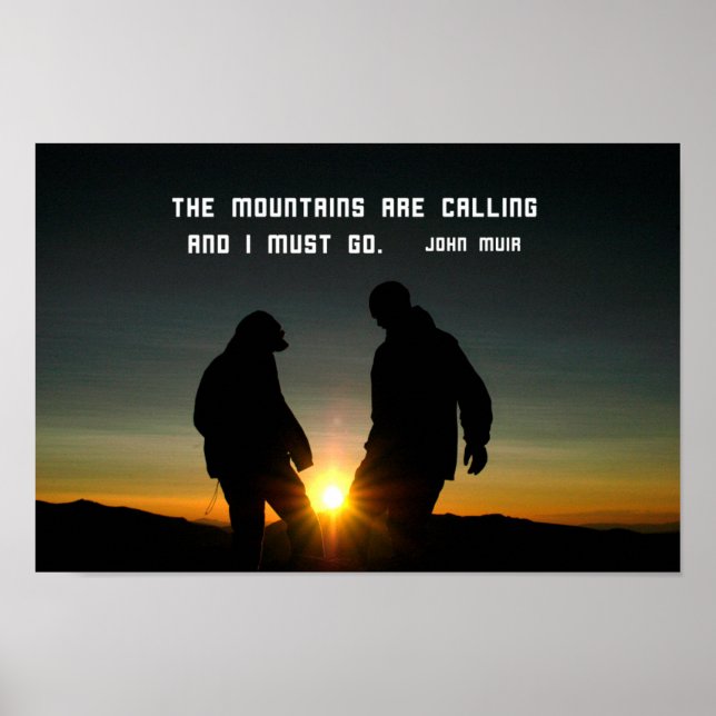 Citat från John Muir: bergen ringer Poster (Framsidan)