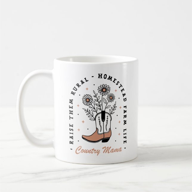 citat från land mamma hemestead homemaker lantbruk kaffemugg (Vänster)