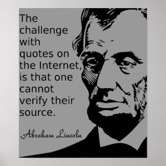 Citat från Lincolnaffisch Poster