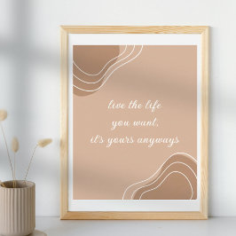 Citat från livets motivation beige enkel poster