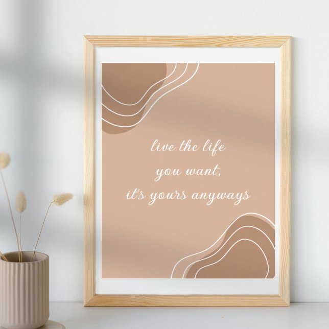 Citat från livets motivation beige enkel poster (Skapare uppladdad)