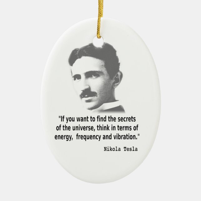 Citat från Nikola Tesla Julgransprydnad Keramik (Framsidan)