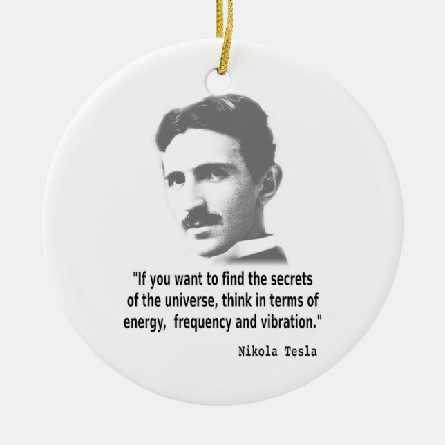 Citat från Nikola Tesla Julgransprydnad Keramik (Framsidan)