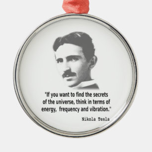 Citat från Nikola Tesla Julgransprydnad Metall