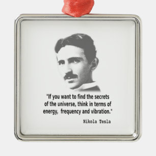 Citat från Nikola Tesla Julgransprydnad Metall