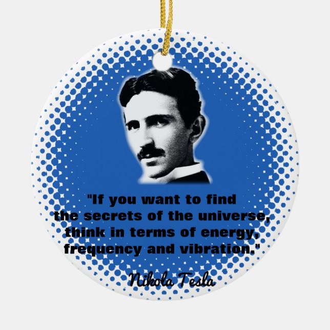 Citat från Nikola Tesla T-Shirt Julgransprydnad Keramik (Framsidan)