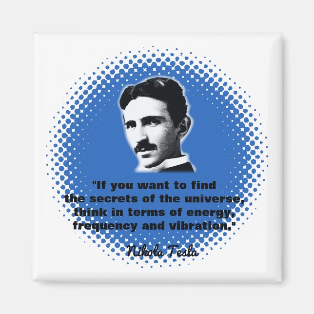 Citat från Nikola Tesla T-Shirt Magnet (Framsidan)