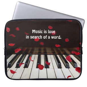 Citat från Piano Nycklar med Ro Petals Laptop Fodral