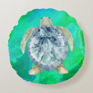 Citat från Sea Turtle stänk Rund Kudde