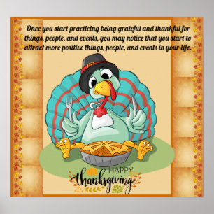Citat från thanksgivingens dag med kalkoner och ta poster