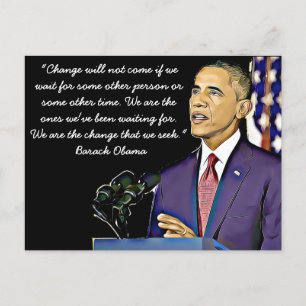 Citat från USA:s 44:e president Barack Obama Vykort