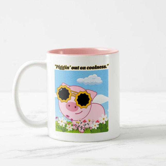 citat gris - svinmat ur kyla Två-Tonad mugg (Vänster)