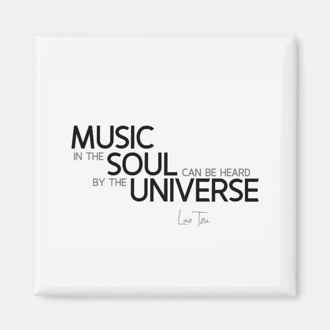 Citat: Lao Tzu: Musik är själen Magnet (Framsidan)