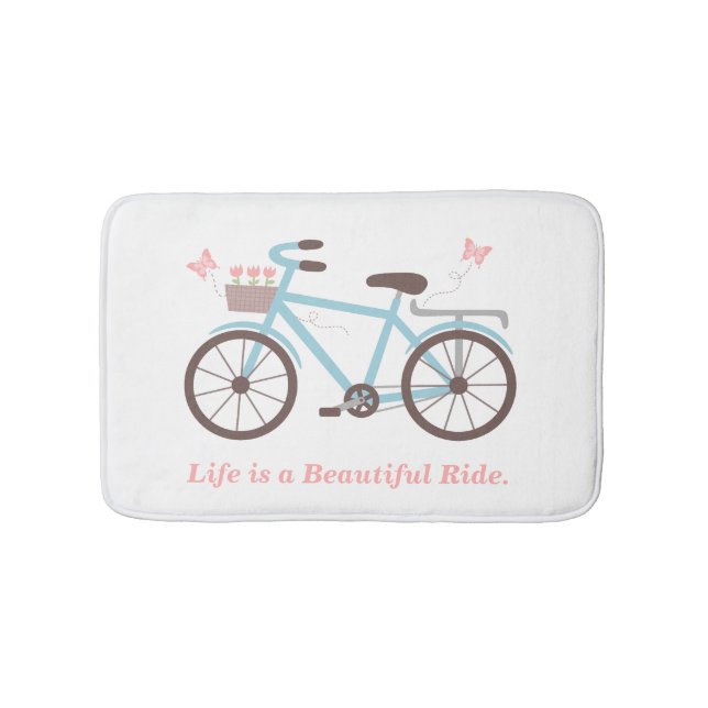 Citat Livet är en vacker resa Cykel Badrumsmatt Badrumsmatta (Framsidan)