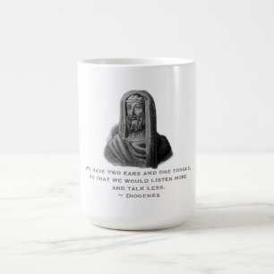 Citat Lyssna mer Talk Less Philosopher Diogenes Kaffemugg