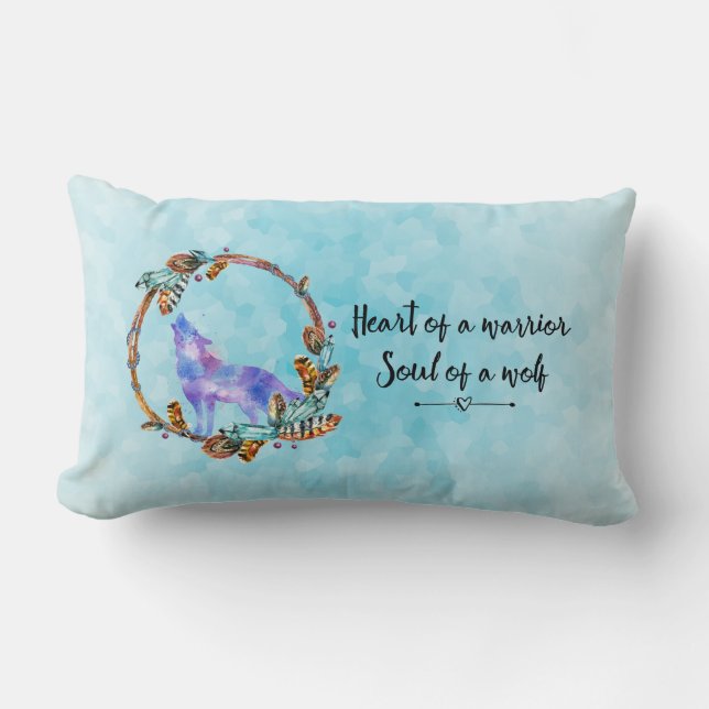 Citat med Howlings Varg i en Boho-andedräkt Lumbarkudde (Framsida)