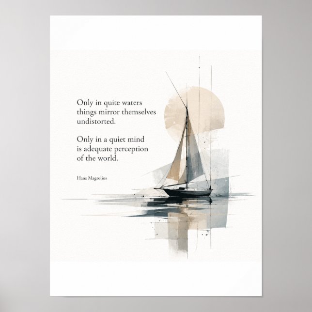 Citat Minimalistisk Marin Väggkonst Poster (Framsidan)