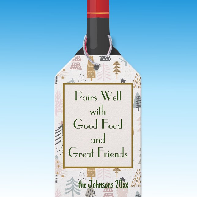 Citat Namn || Winter Helgdagar Vin Flaska Presentetikett (Skapare uppladdad)