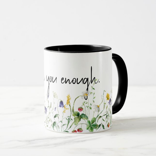 Citat och Wildblommor på vitt Mugg (Framsida höger)