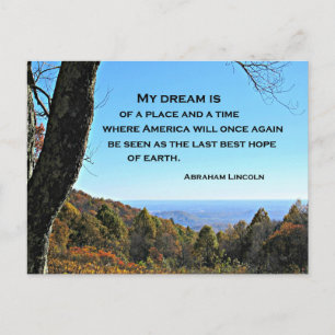 Citat om Amerika från Abraham Lincoln Vykort