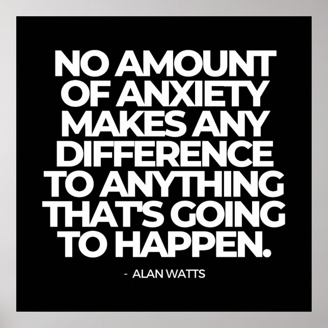Citat om ångest av Alan Watts Poster (Framsidan)