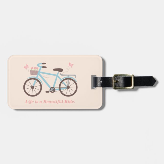 Citat om cykel Livet är en vacker resa Bagagebricka (Horisontell Framsida)