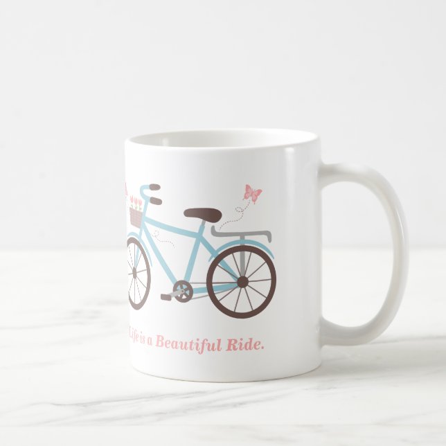 Citat om cykel Livet är en vacker resa Kaffemugg (Höger)