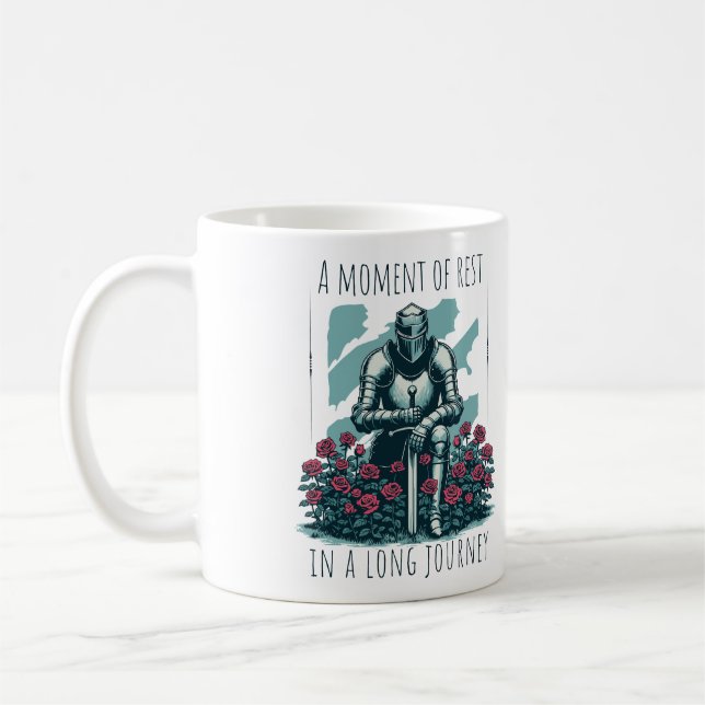 Citat om ett ögonblick av vila på en lång resa kaffemugg (Vänster)