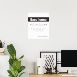 Citat om excellens Minimalistisk kontorsväggdekor Poster