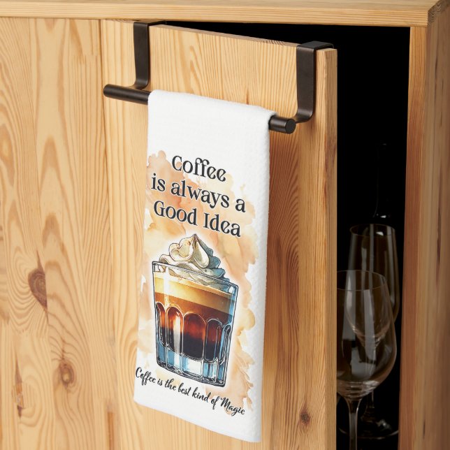 Citat om kaffe köksdekor kökshandduk (Thirds Fold)