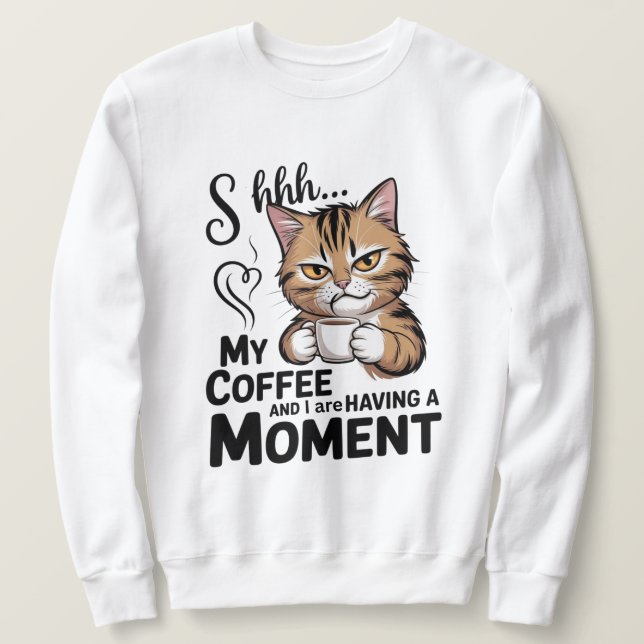 Citat om kaffe t-shirt, Gnome Sublimationsdesign.  Lång Ärmad Tröja (Design framsida)
