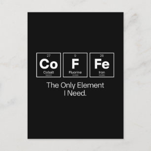 Citat om kaffekemi – Det enda element jag behöver Inbjudan Vykort
