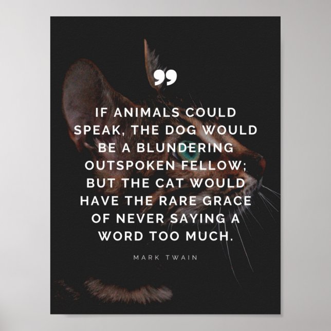 Citat om katters grace av Mark Twain Poster (Framsidan)