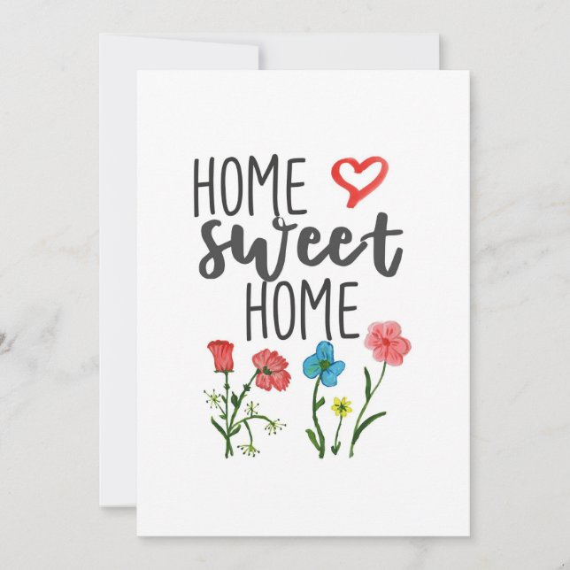 Citat om Lycka Hem Ljuva Hem Blommor Inbjudningar (Framsida)