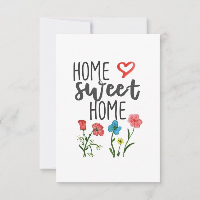 Citat om Lycka Hem Ljuva Hem Blommor Tack Kort (Framsida)