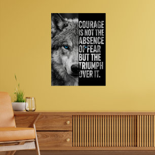 ”Citat om mod Wolf Design – Motiverande Poster