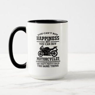 Citat om motorcykelhumor Lycka är motorcykel Mugg