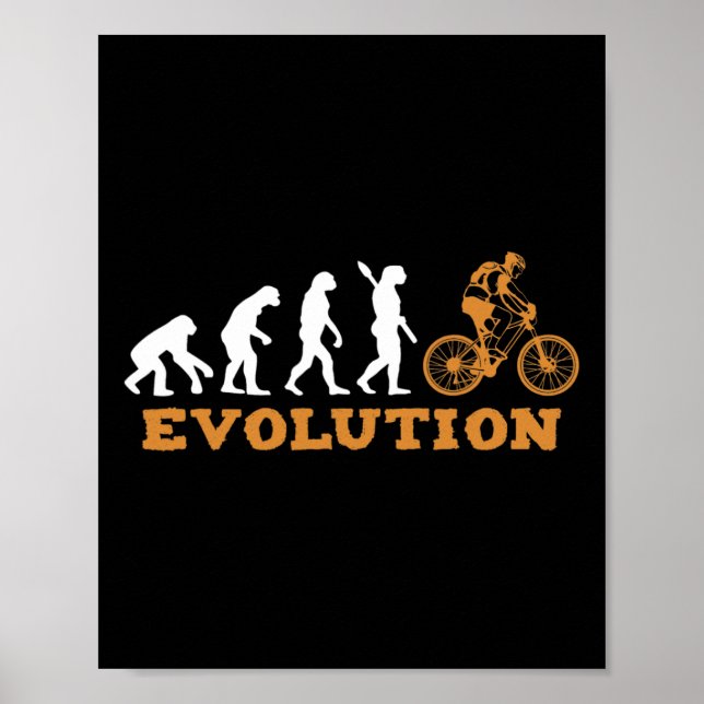 Citat om mountainbike MTB cyklist Evolution Poster (Framsidan)