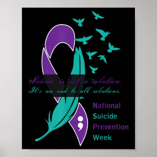 Citat om nationella veckan för suicidprevention poster